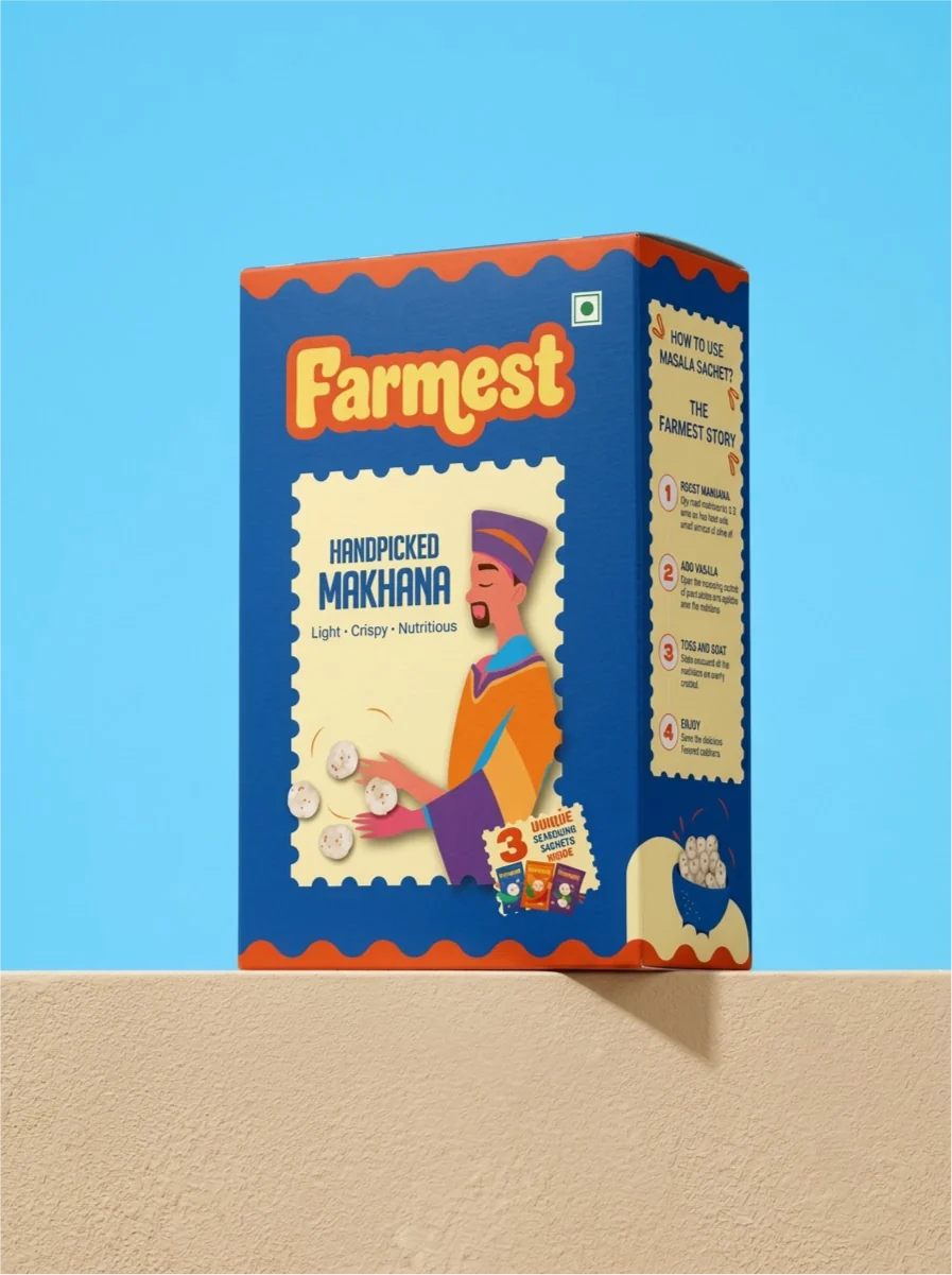 Farmest blue makhana packaging